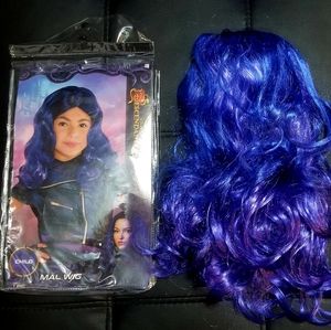 Disney Descendants 3 Purple Blue Mal Child Girls Wig Higher quality